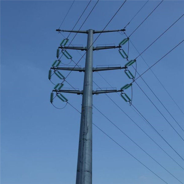 Electricity Distribution Steel Pole Tower Octagonal Electrical Post Anti Rust